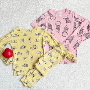 Hanna Andersson Yellow and Pink Kids Pajama Set